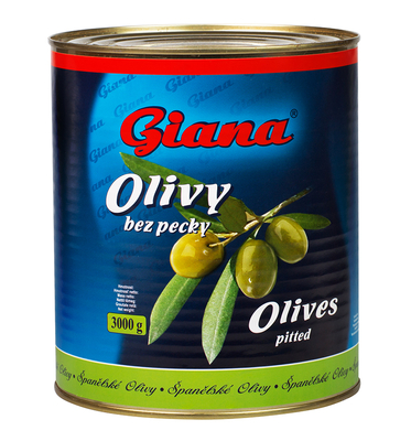 Španielske zelené olivy bez kôstky v slanom náleve 3000g